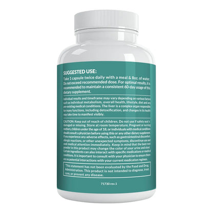 Suplemento Hepatico 32 En 1 Con Cardo Mariano Y Alcachofa Para Desintoxicacion Y Reparacion