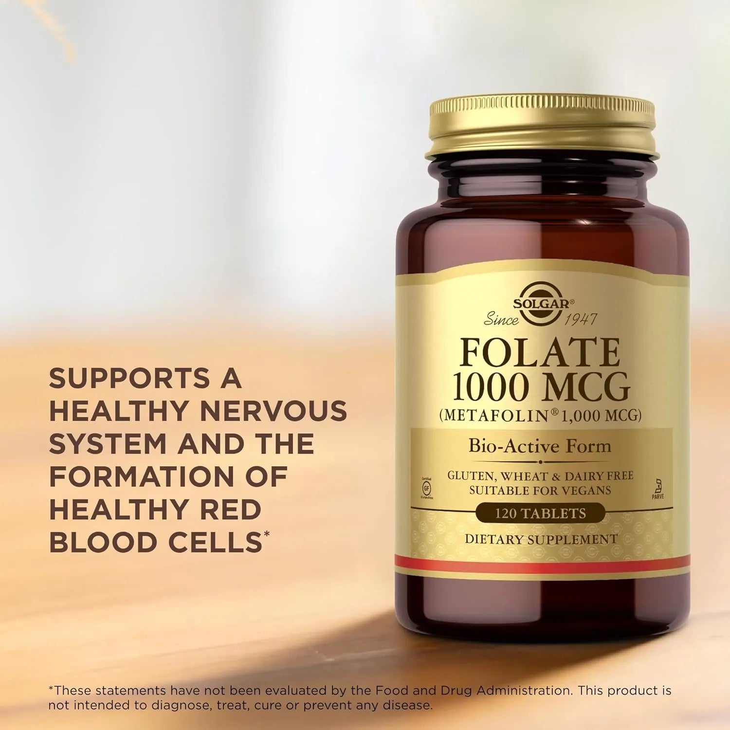 Solgar Folato 1000 Mcg Bienestar Diario 120 Tabletas - Imagen 3