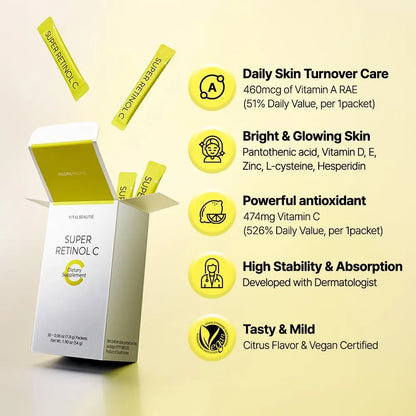 Super Retinol C Polvo Multivitamínico Para Piel Radiante Y Joven