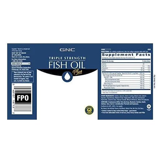 Aceite De Pescado Triple Fuerza Con Aceite De Krill 60 Capsulas Omega 3 Corazon Y Cerebro