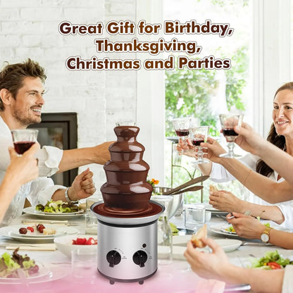 Maquina Fondue Electrica Acero Inoxidable 4 Niveles Chocolate Queso Salsas