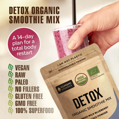 Batido De Arándanos En Polvo Orgánico Con Espirulina Superalimento Premium