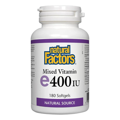Vitamina E Mixta 400 UI Antioxidante Salud Cardiovascular 180 Cápsulas Blandas