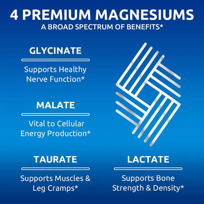 Complejo De Magnesio 600 Capsulas Glicinato Malato Taurato Lactato Absorcion Superior