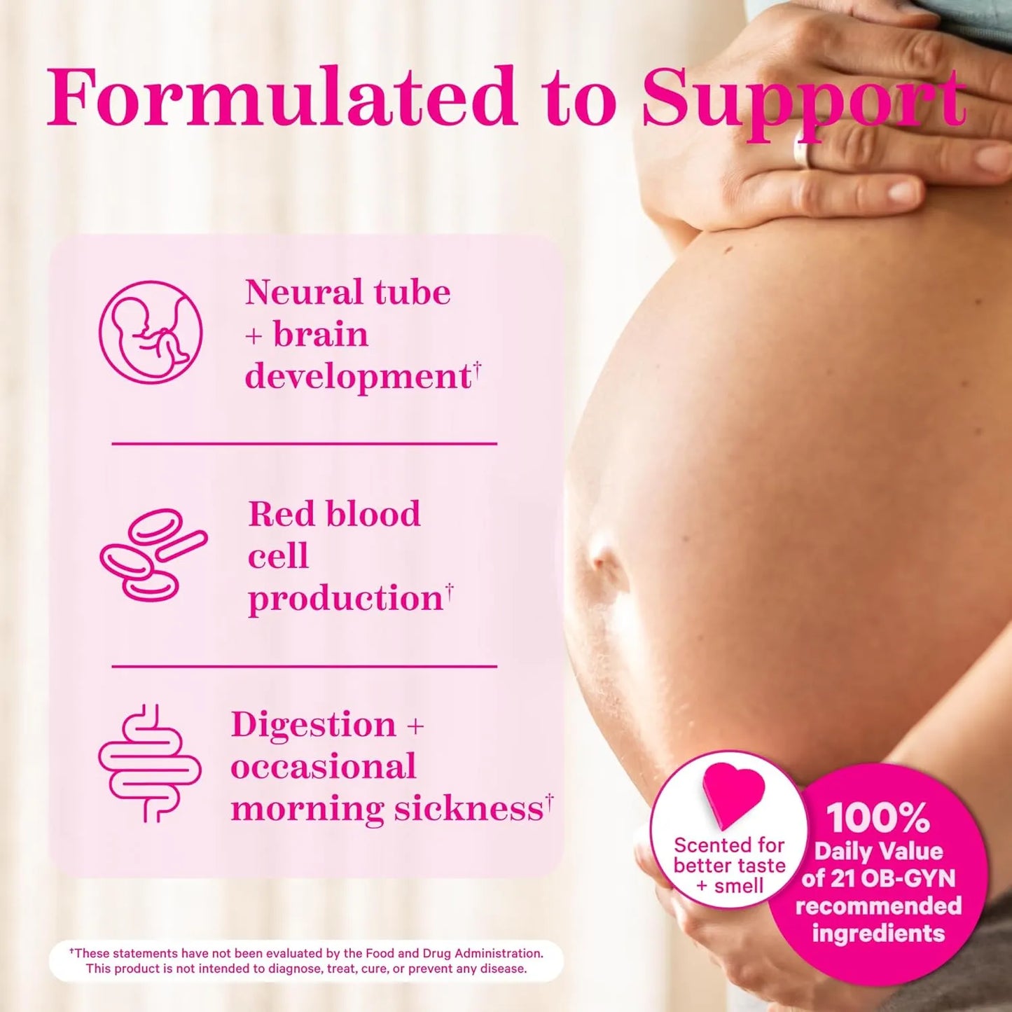 Vitamina Prenatal Premium Pink Stork Multivitaminico Y Probióticos Para Mujeres Embarazadas