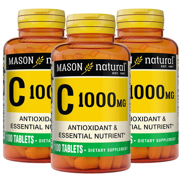 Vitamina C 1000 Mg 300 Tabletas Apoyo Inmunológico Antioxidante Mason Natural