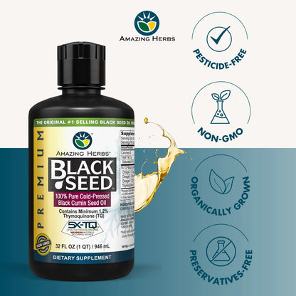 Aceite De Semilla Negra Prensado En Frío 946 Ml Apoyo Digestivo E Inmunológico