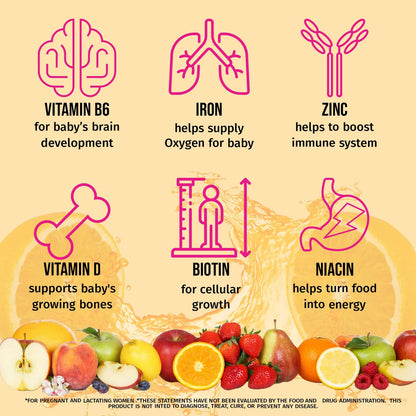 Gomitas Multivitamínicas Prenatales Halal Con Ácido Fólico Y DHA Para Mujeres Embarazadas