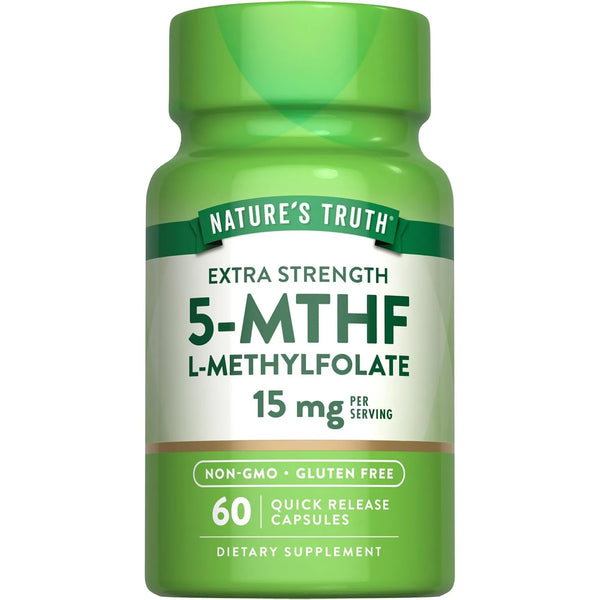L Metilfolato 15 Mg 60 Capsulas Extra Fuerte Nature's Truth Sin OMG Ni Gluten