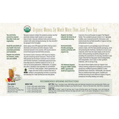 Té De Coco Chai Orgánico Davidsons Organics 100 Bolsas Ecológicas
