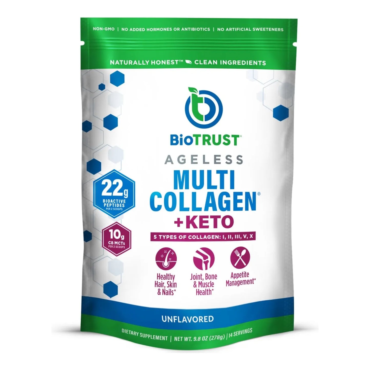 Proteína De Colágeno Múltiple Con Aceite Mct Keto 5 Tipos Ácido Caprílico C8