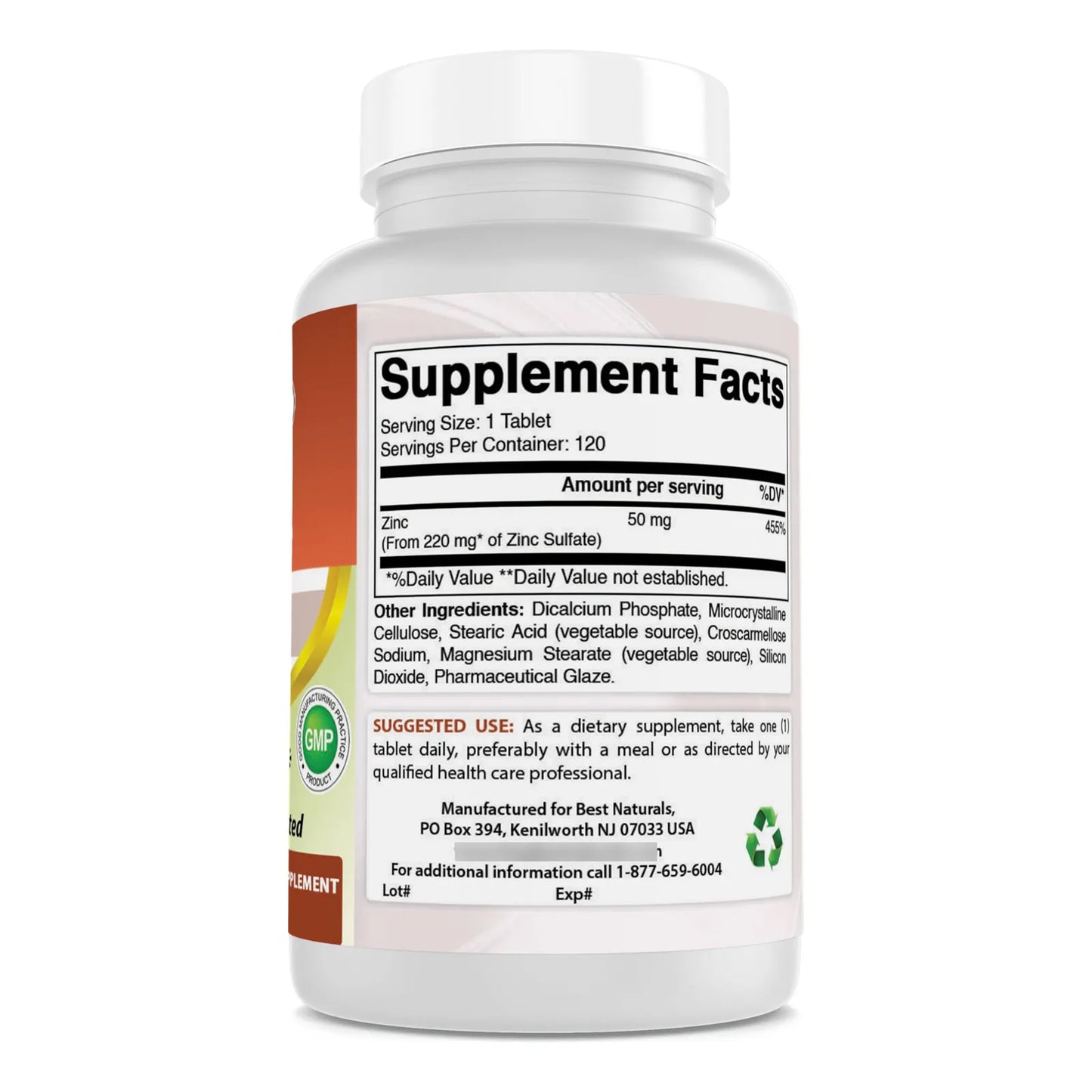 Sulfato De Zinc 220 Mg 120 Tabletas Probado En Laboratorio Sin Gluten Y Sin Omg