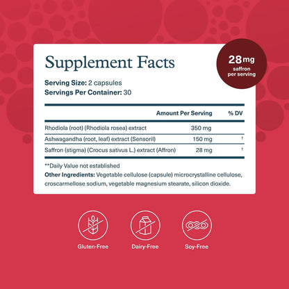 Youtheory Azafran Avanzado Con Rhodiola 60 Capsulas Suplemento Natural Para Estado De Animo Y Energia Mental