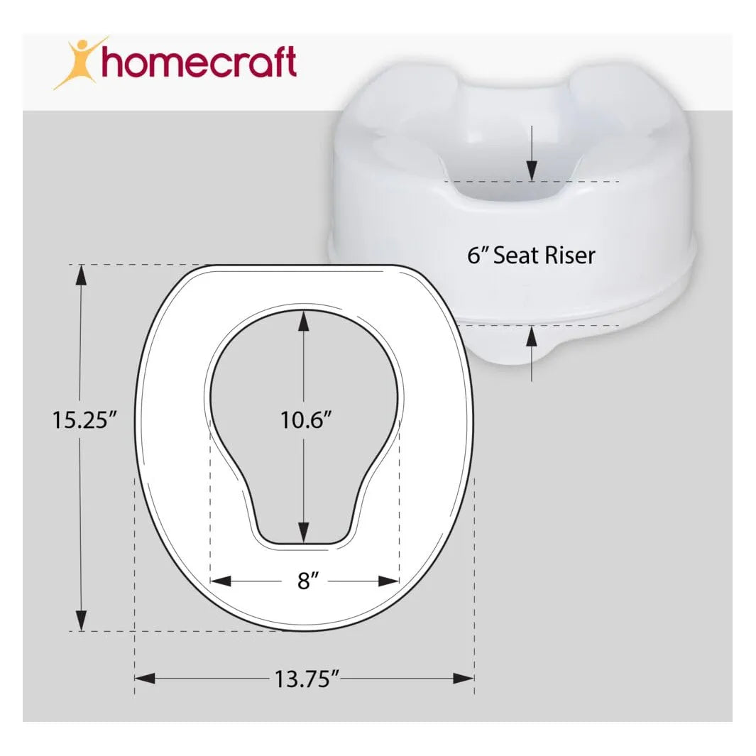 Homecraft Savanah Asiento Elevado Para Inodoro 15 Cm Bloqueo Seguro