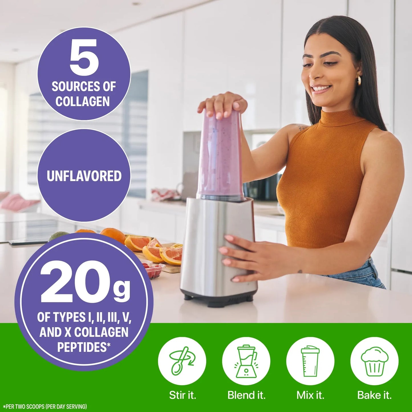Polvo Hidrolizado De Colageno Multiple 20 Gramos Para Piel Cabello Y Articulaciones Con Vitamina C