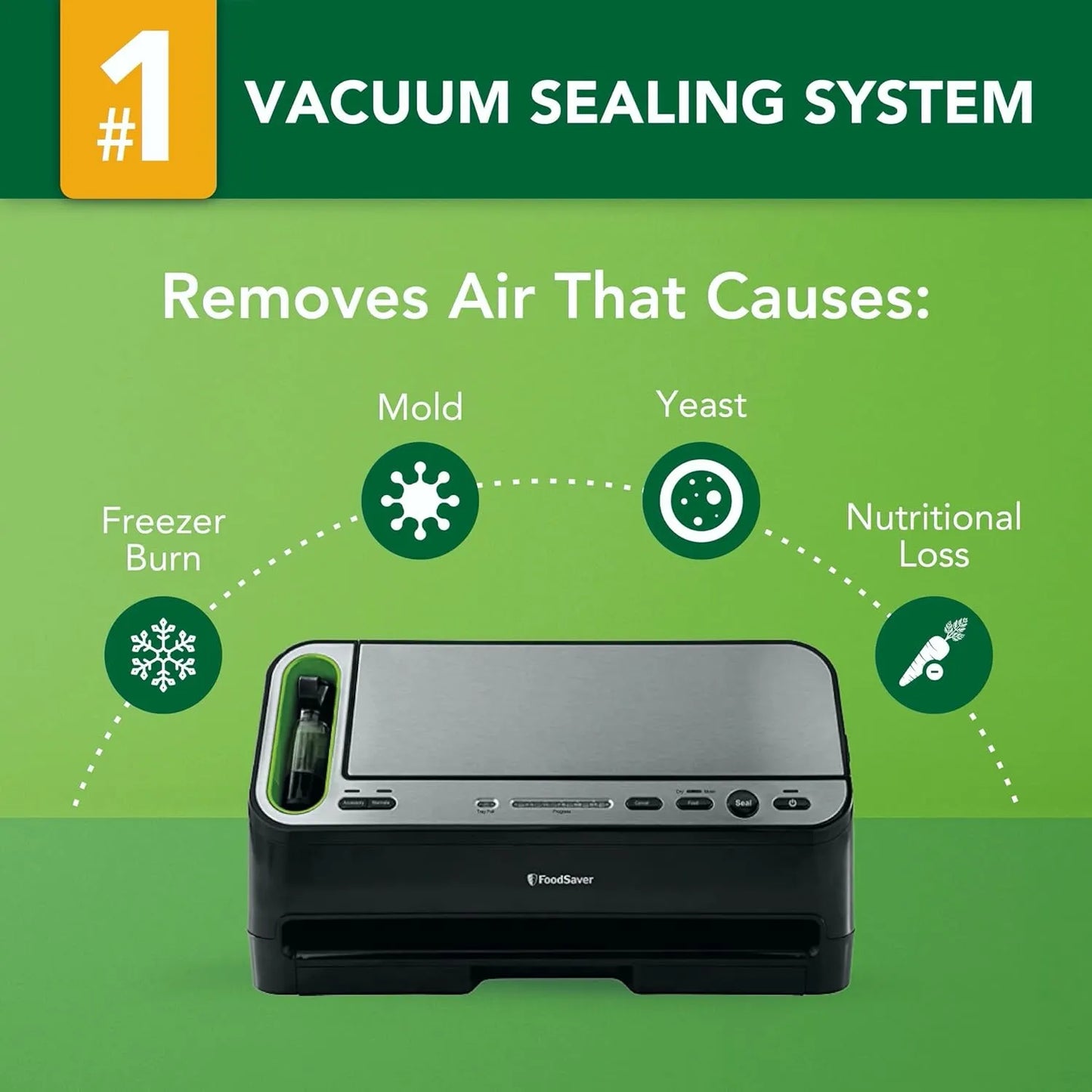 Máquina Envasadora Al Vacío 2 En 1 Foodsaver V4400 Con Detección Automática