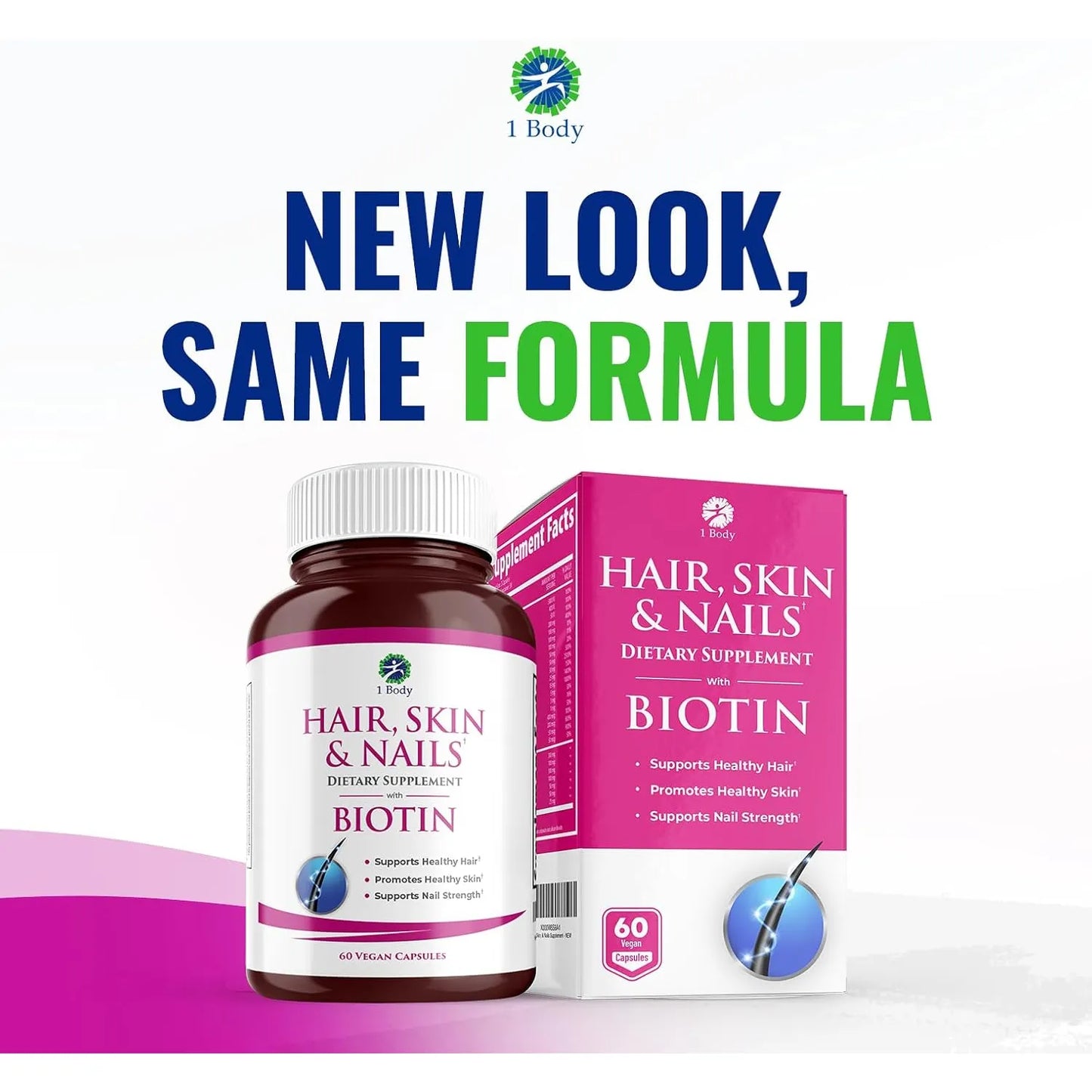 Vitamínico Para Cabello Piel Uñas Biotina Crecimiento Paquet