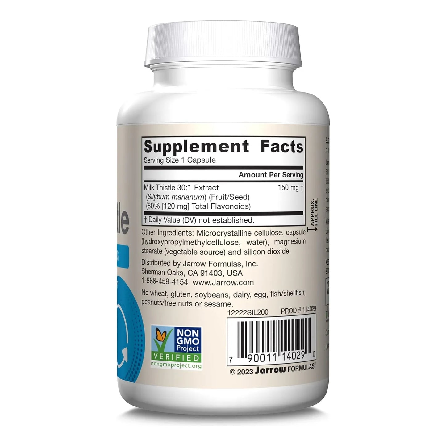 Cardo Mariano 150 Mg Extracto 30:1 200 Caps Salud Hepatica Jarrow Formulas