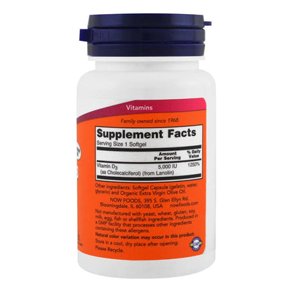 Vitamina D3 5000 UI Alta Potencia Soporte Estructural 240 Capsulas Blandas