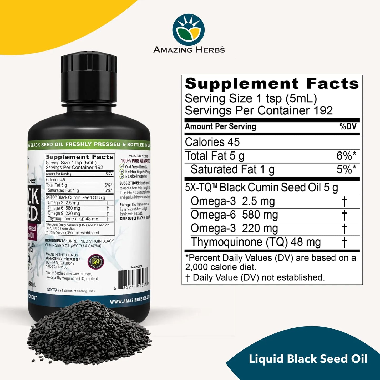 Aceite De Semilla Negra Prensado En Frío 946 Ml Apoyo Digestivo E Inmunológico