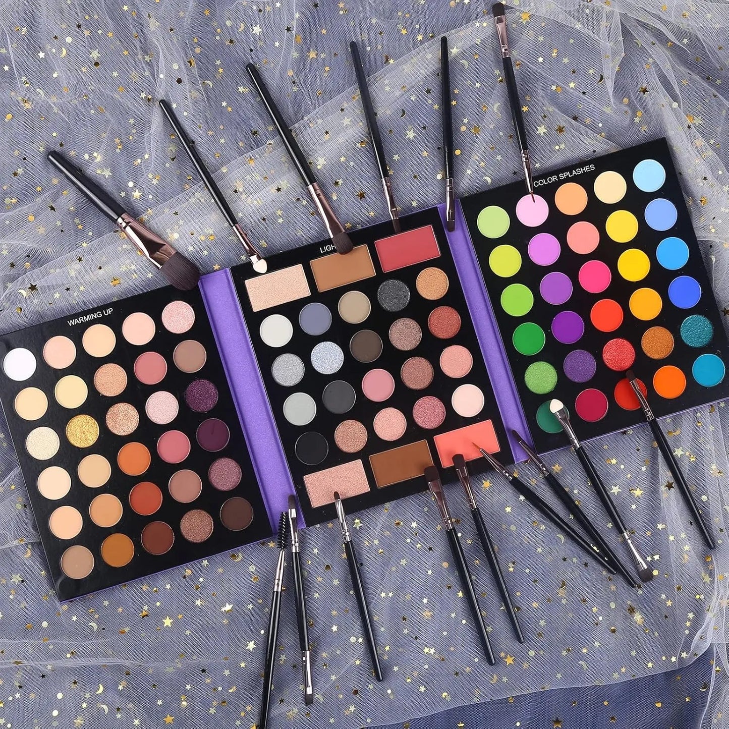 Paleta De Sombras Ucanbe 86 Colores Mate Brill Con Brochas Kit Maquillaje Profesional