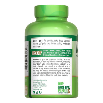 Aceite MCT 100 Capsulas Blandas NatureS Truth Ideal Dieta Keto Sin Gluten