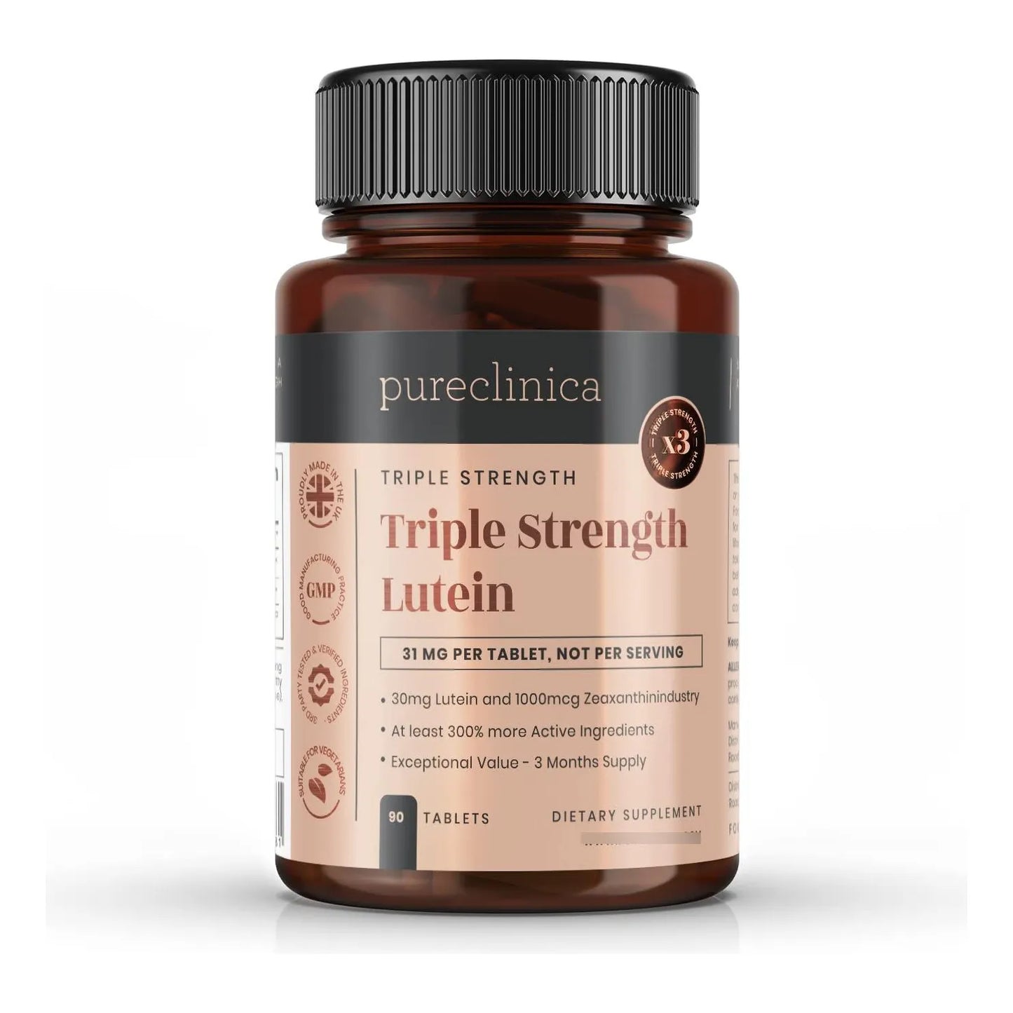 Luteina Triple Fuerza 30 Mg Con Zeaxantina 90 Comprimidos Salud Ocular