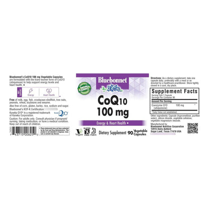 Cápsulas Vegetarianas CoQ10 100 Mg 90 Unidades Energía Y Salud Cardiovascular