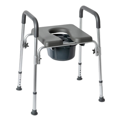 Silla Cómoda Portátil 3 En 1 Para Inodoro Con Brazos Acolchados Y Altura Ajustable