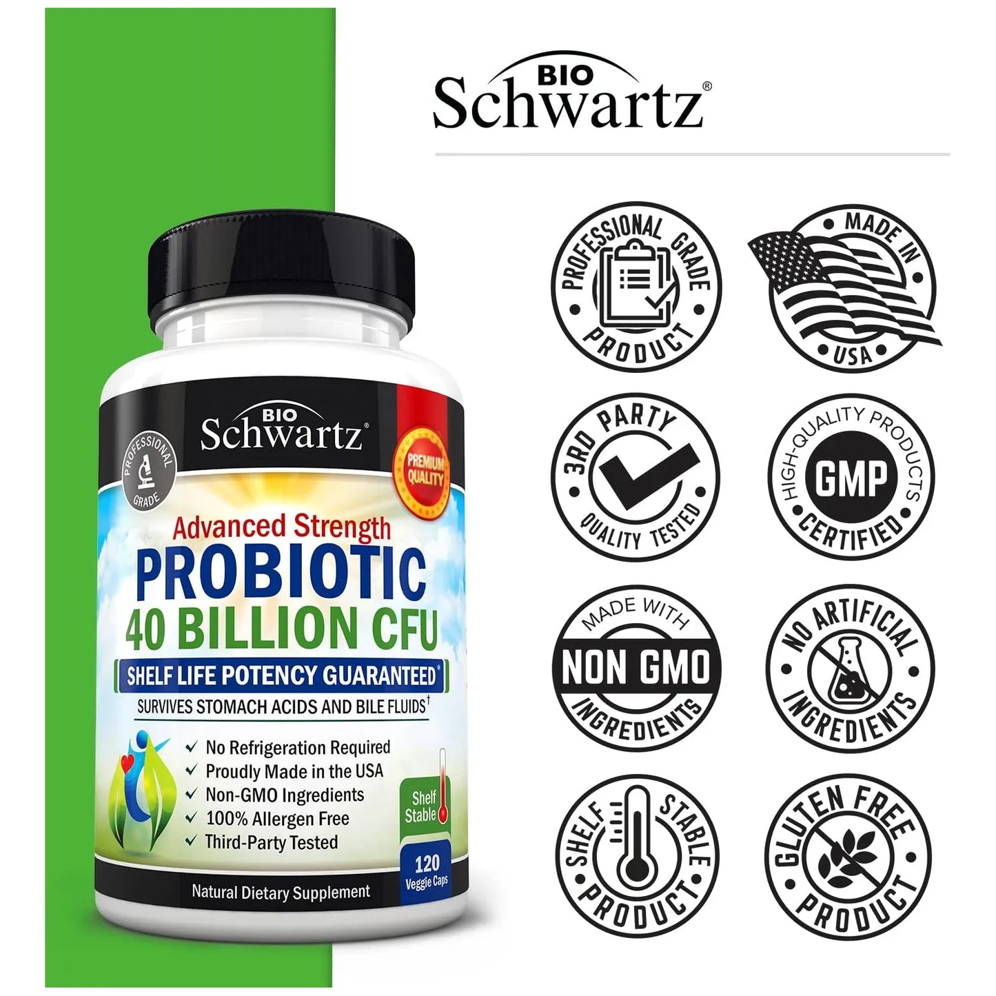 Probiotico 40 Billones Ufc Con Astragalo Y Lactobacillus Acidophilus Para Digestión E Inmunidad