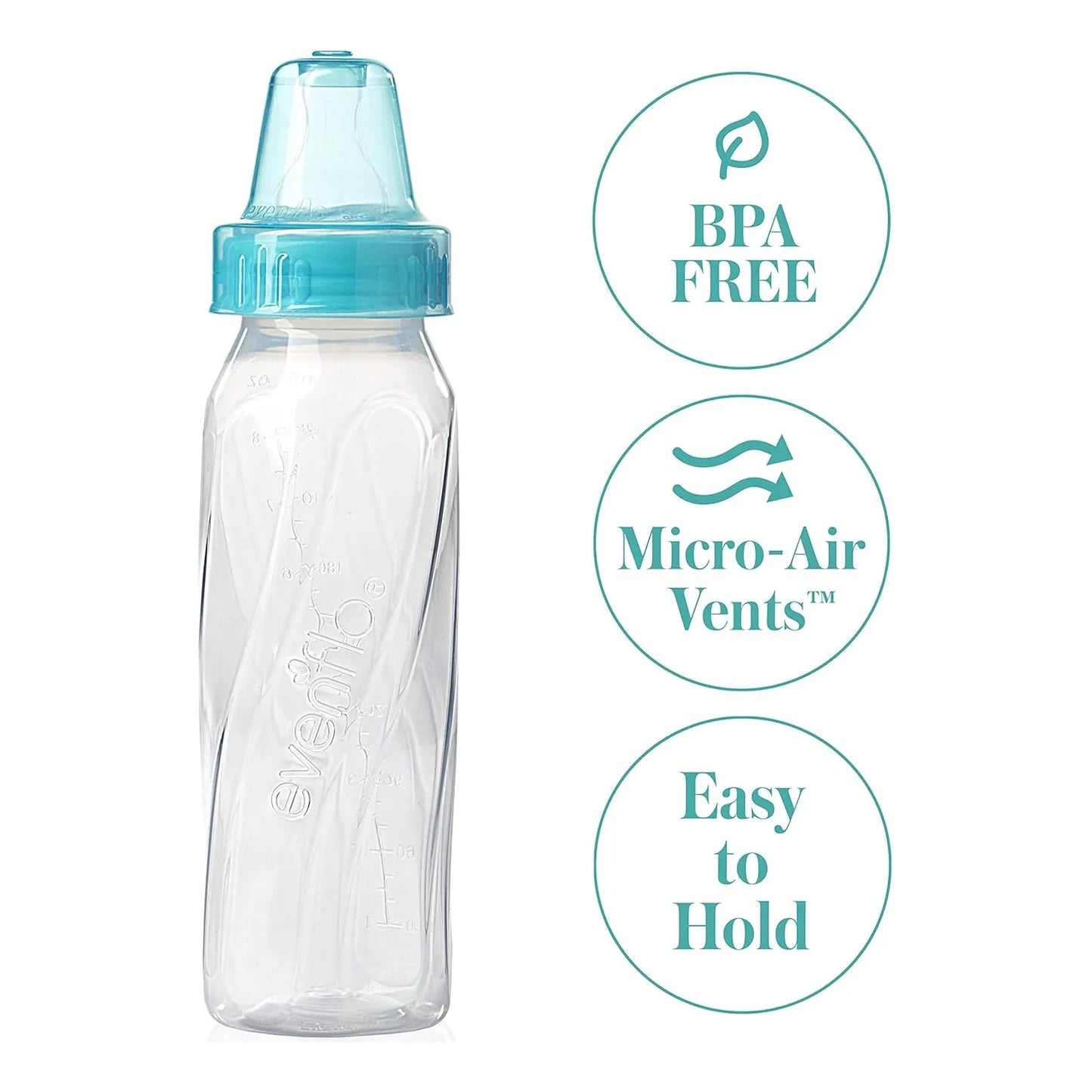 Botellas Plasticas Transparentes Para Bebe 240 Ml Libre De BPA Facil Limpieza