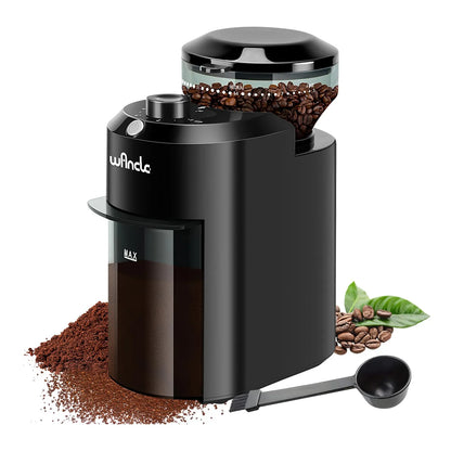 Molinillo Electrico De Cafe Ajustable 28 Niveles Molienda 12 Tazas Negro