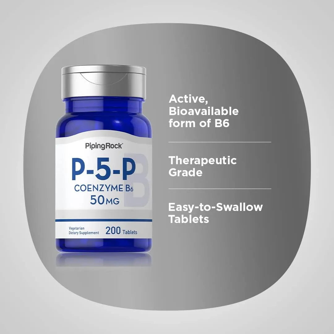 Vitamina B6 P5P 50 Mg 200 Tabletas Piridoxal 5 Fosfato Forma Activa