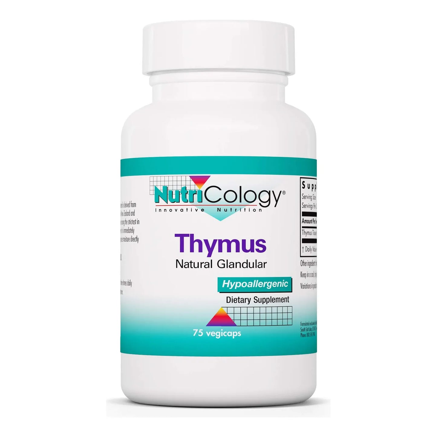 Suplemento De Timo Glandular Crudo Liofilizado 1000 Mg 75 Cápsulas Hipoalergénico