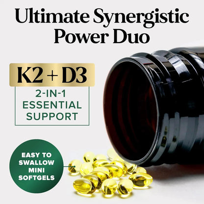 Vitamina D3 5000 Ui Y K2 100 Mcg Capsulas Blandas Para Huesos Y Corazon