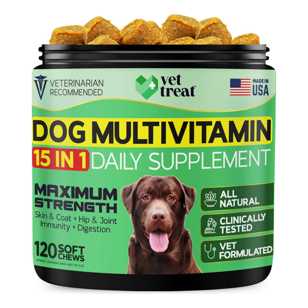 Multivitaminico Masticable Con Glucosamina Para Perros 120 Golosinas Usa