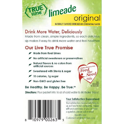 True Lime Limeade True Citrus 10 Unidades Sabor Natural Sin Azucar Añadido