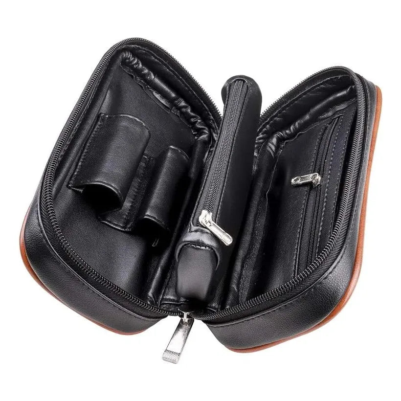 Estuche De Pipa De Cuero Con 2 Tubos Y Accesorios Organizador Premium