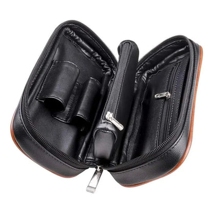 Estuche De Pipa De Cuero Con 2 Tubos Y Accesorios Organizador Premium