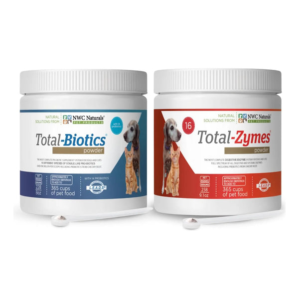 Paquete Doble Probióticos Enzimas Digestivas Perros Gatos NWC Naturals Salud Intestinal