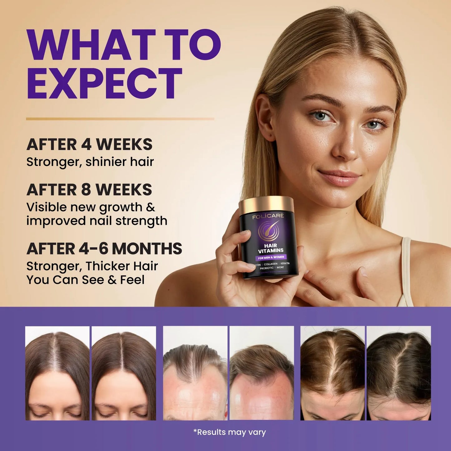 Vitaminas Cabello Piel Uñas Con Biotina Colágeno Queratina Probióticos