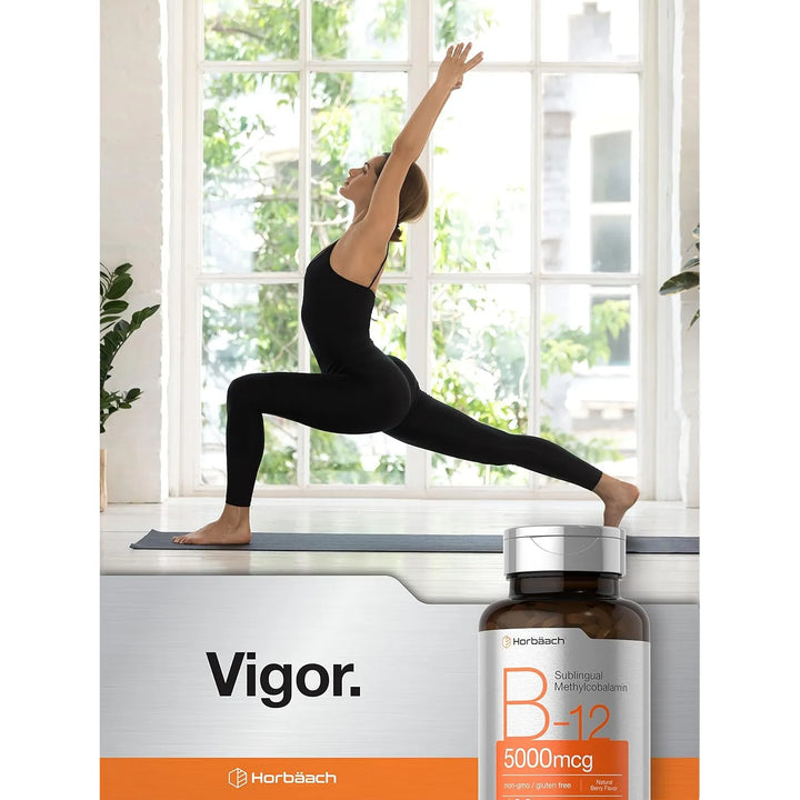 B12 Metilcobalamina Horbaach 5000 Mcg 120 Tabletas Sublinguales Sin Gluten - Imagen 5
