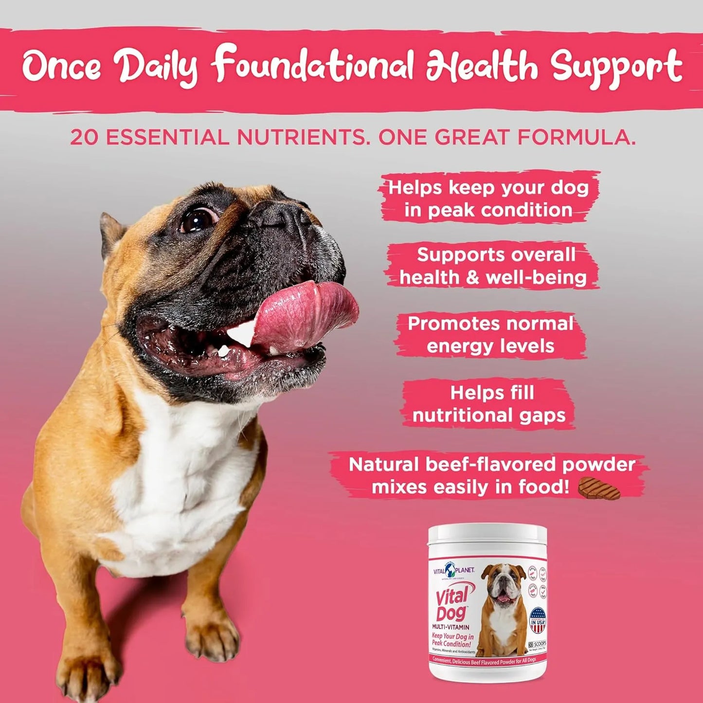 Multivitaminico En Polvo Para Perros Vital Dog Salud Diaria Vitaminas Minerales