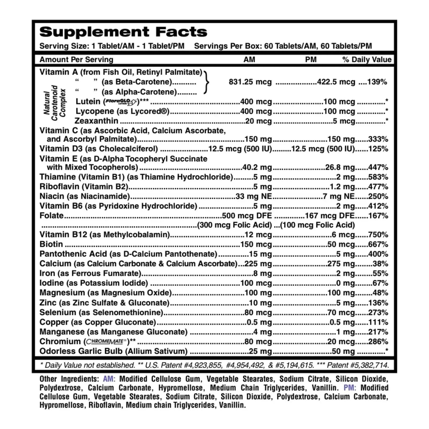 Multivitamínico AM PM Para Hombres Con Nutrientes Esenciales 2 Meses