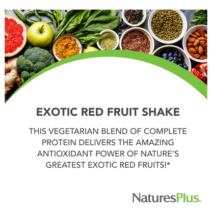 Batido Exotico De Frutas Rojas NaturesPlus Fruitein 1.3 Libras Proteina Vegetal Energia