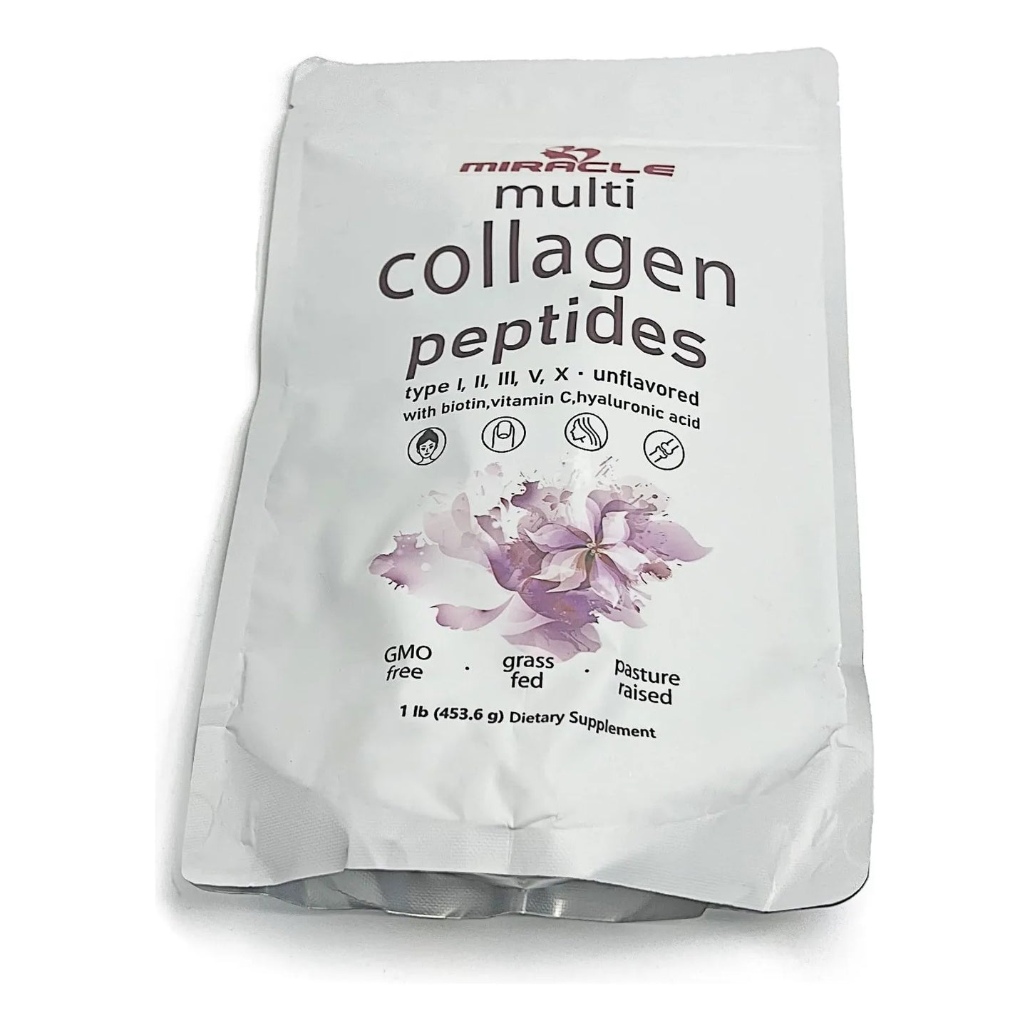 Proteína En Polvo Colágeno Multi Tipos I Ii Iii V X Con Biotina Y Acido Hialuronico