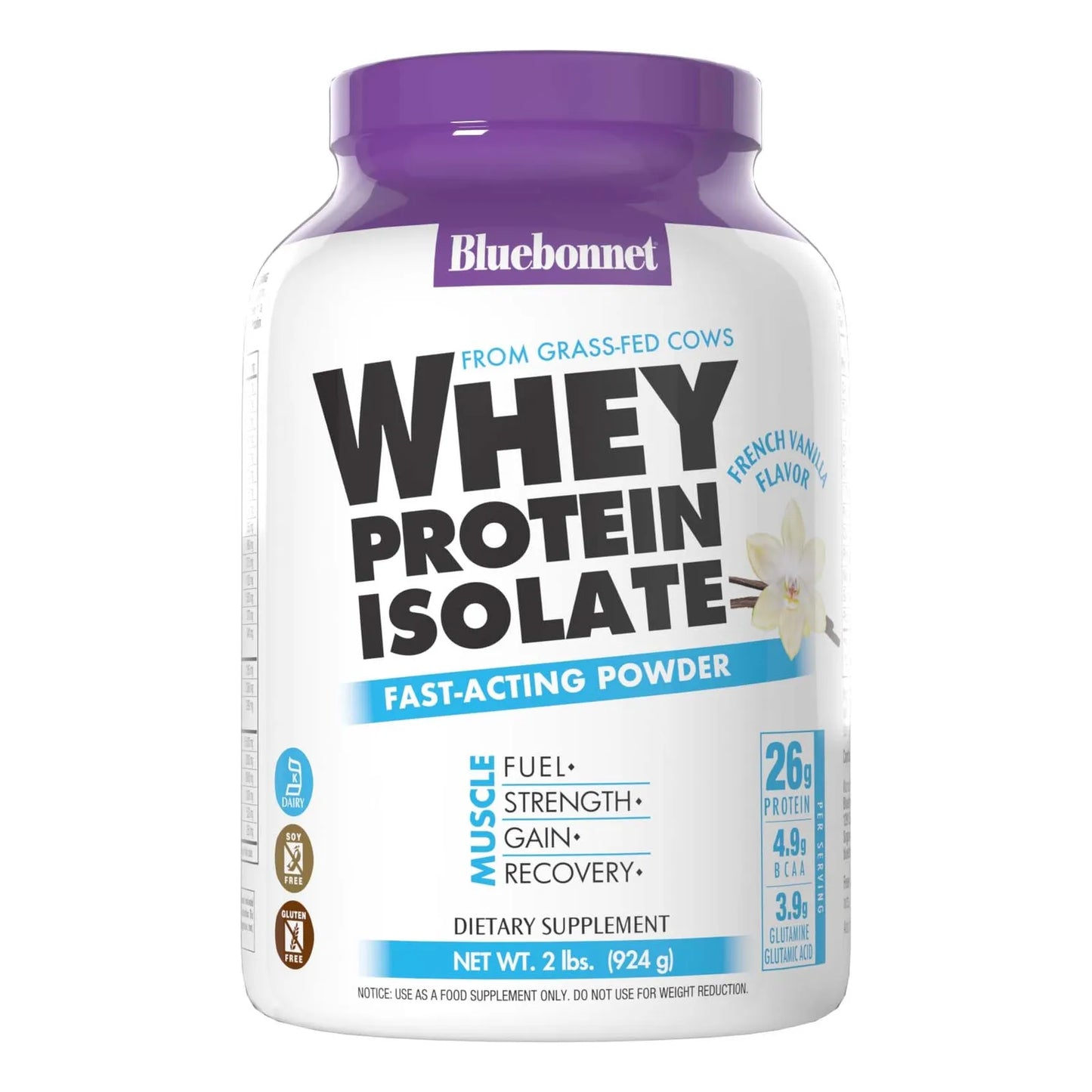 Proteina Whey Isolate 100 Natural 454g Crecimiento Muscular Sin Aditivos