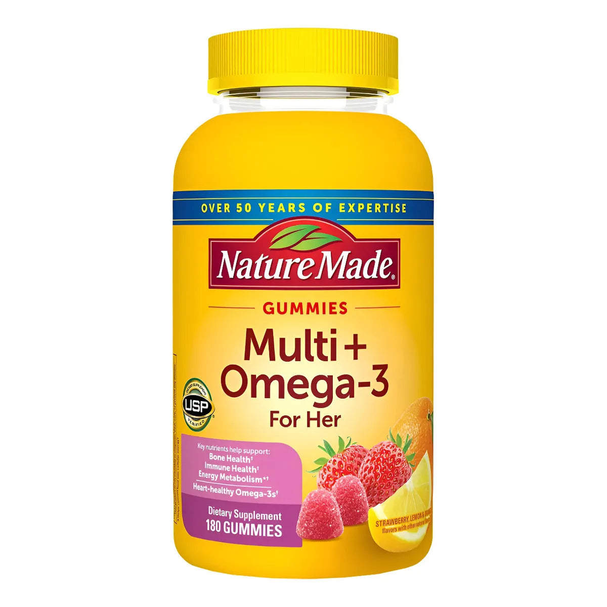 Suplemento en gomitas Nature Made Suplemento Alimenticio Multivitaminas y Omega 3 sabor frutas x 400g - Imagen 1