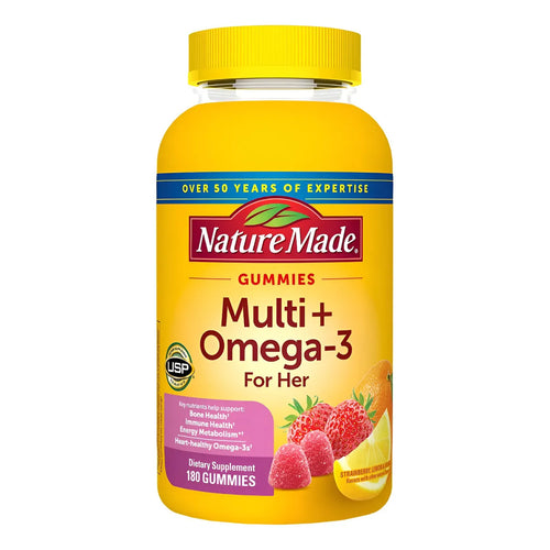 Suplemento en gomitas Nature Made Suplemento Alimenticio Multivitaminas y Omega 3 sabor frutas x 400g - Imagen 1