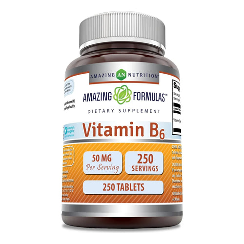 Vitamina B6 Piridoxina 50mg 250 Tabletas Energia Y Bienestar